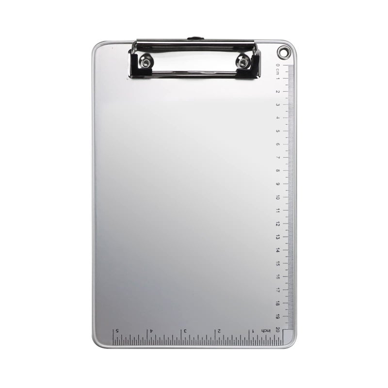 Chris.W A5 Recycled Aluminum Clipboard with Low Profile Clip and Hanging Hole - Cm & Inch Dual Scales Stationery(6''x 9'') - Image 1